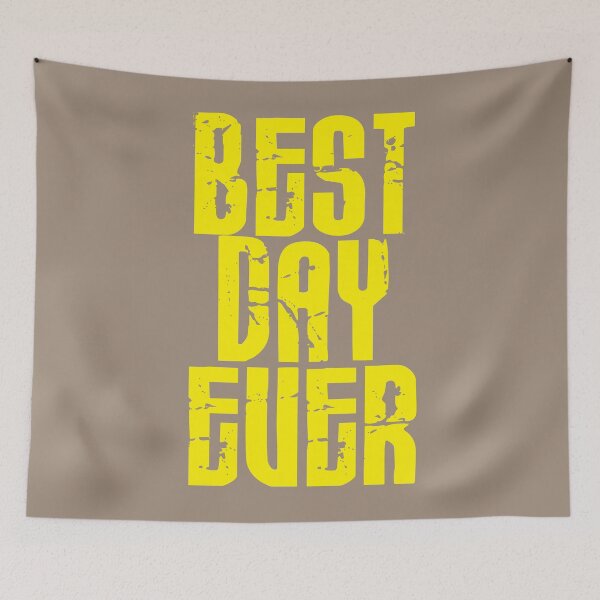 Item preview, Best day Ever - Bright Yellow - Print designed and sold by Skippingbird.