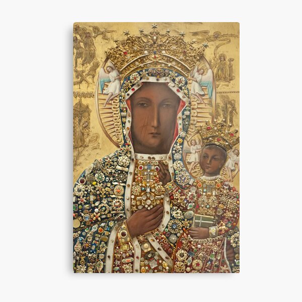Our Lady of Czestochowa Bejeweled Picture Metal Print
