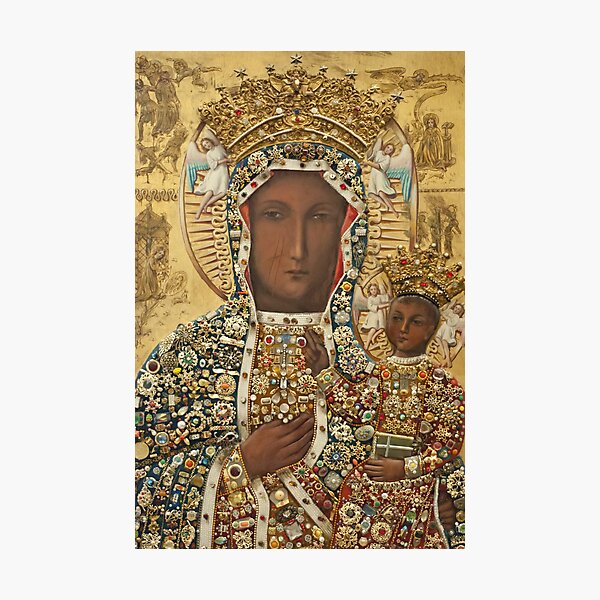 Item preview, Our Lady of Czestochowa Bejeweled Picture designed and sold by blessedartthou.