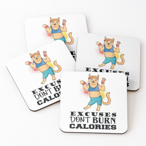 Item preview, Funny Fitness Cat Meme - Excuses Don't Burn Calories  designed and sold by designsnmore.
