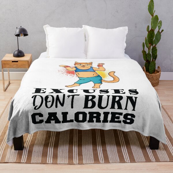 Item preview, Funny Fitness Cat Meme - Excuses Don't Burn Calories designed and sold by designsnmore.