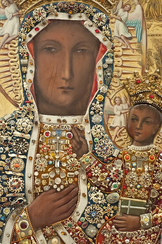 "Our Lady of Czestochowa Bejeweled Picture - Closeup" by blessedartthou