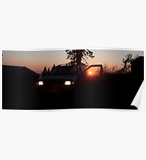 Red Sunset SUV Poster