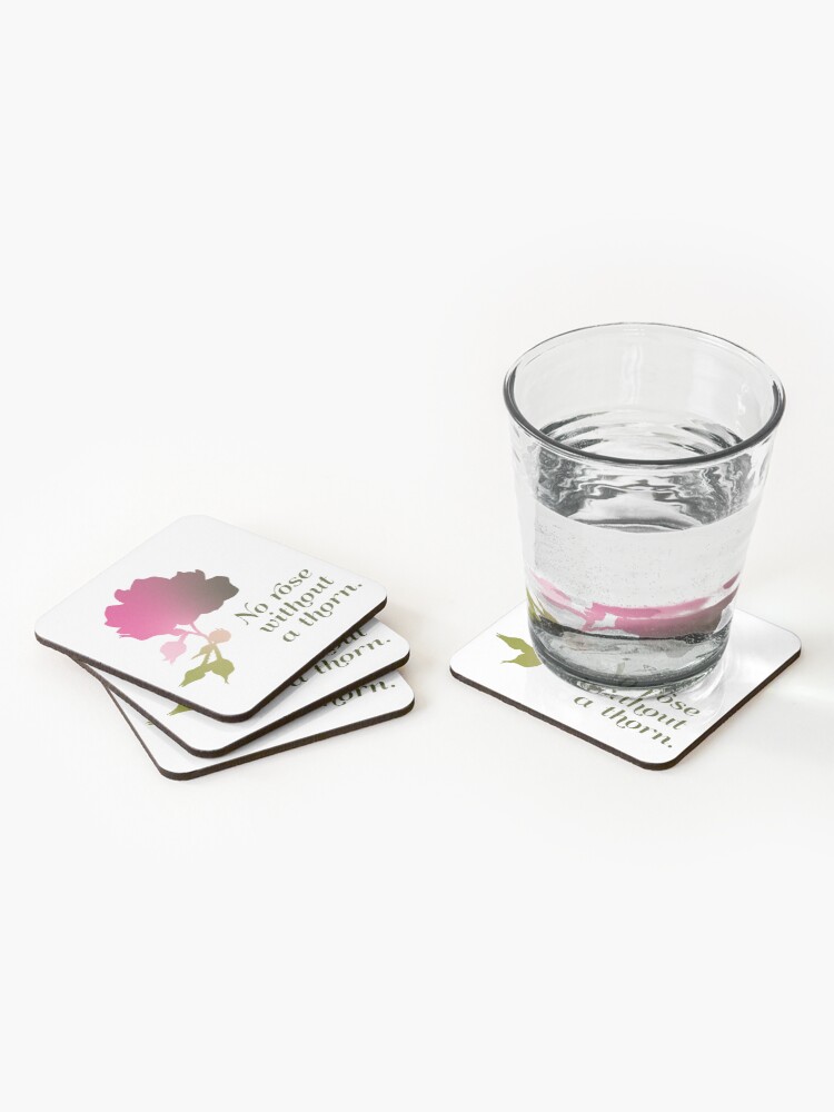 Alternate view of No rose without a thorn Coasters (Set of 4)