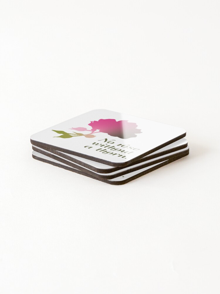 Alternate view of No rose without a thorn Coasters (Set of 4)