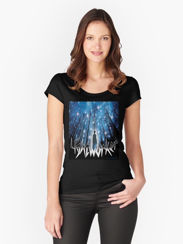 Thumbnail 1 of 3, Fitted Scoop T-Shirt, Lightworker designed and sold by EyeMagined.