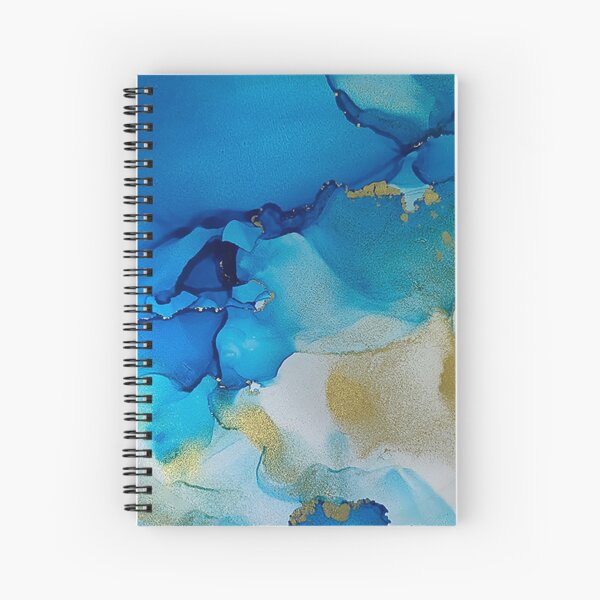 Inking in Blues & Gold Spiral Notebook