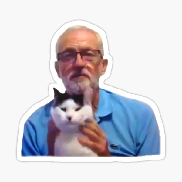 Vista previa del artículo con la obra «Jeremy Corbyn y Cat», diseñado y vendido por tegenn27.