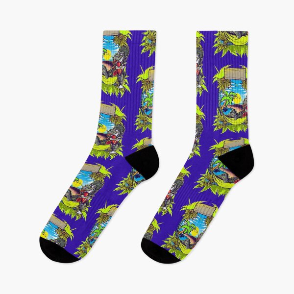 Item preview, Funny Gorilla in hammock on tropical island graffiti design designed and sold by BRtisticDesigns.