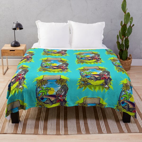Item preview, Funny Gorilla in hammock on tropical island graffiti design designed and sold by BRtisticDesigns.