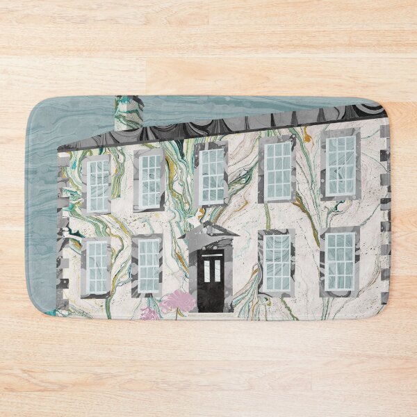 Item preview, The Bronte Sisters' Parsonage,Haworth : Collage in Marbled Bookbinding Paper designed and sold by MarbleCloud.