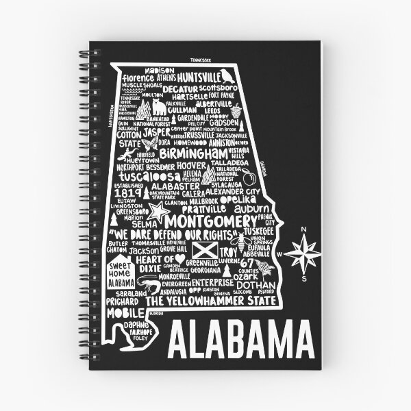Item preview, Alabama Map  designed and sold by fiberandgloss.
