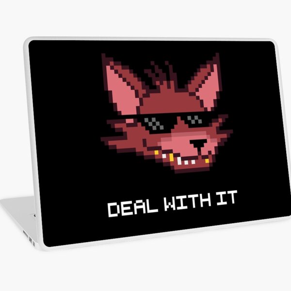 Five Nights at Freddy's - FNAF - Foxy - Deal With It (White Font) Laptop Skin