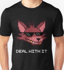 Five Nights at Freddy's - FNAF - Foxy - Deal With It (White Font) Unisex T-Shirt