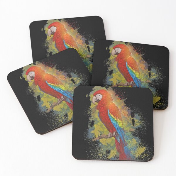 Item preview, Colorful Perched Scarlet Macaw Red Bird Gift for bird owners designed and sold by DontTouchHutch.