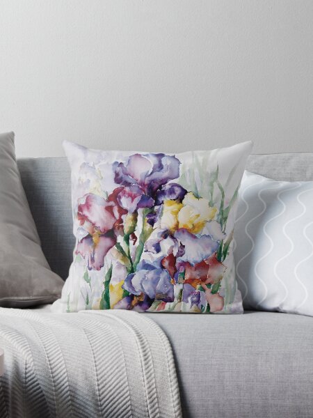 Aperçu de l'œuvre Aquarelle Jardin d'Iris créée et vendue par Teri Peterson.