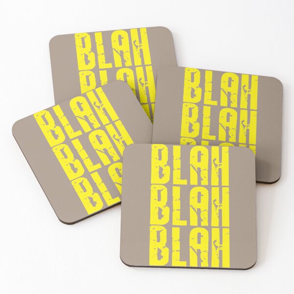 Item preview, Blah Blah Blah print - Bright Yellow designed and sold by Skippingbird.