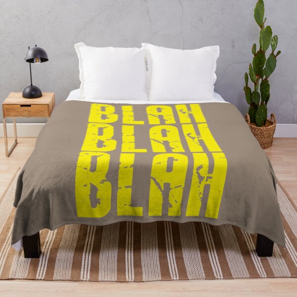 Item preview, Blah Blah Blah print - Bright Yellow designed and sold by Skippingbird.