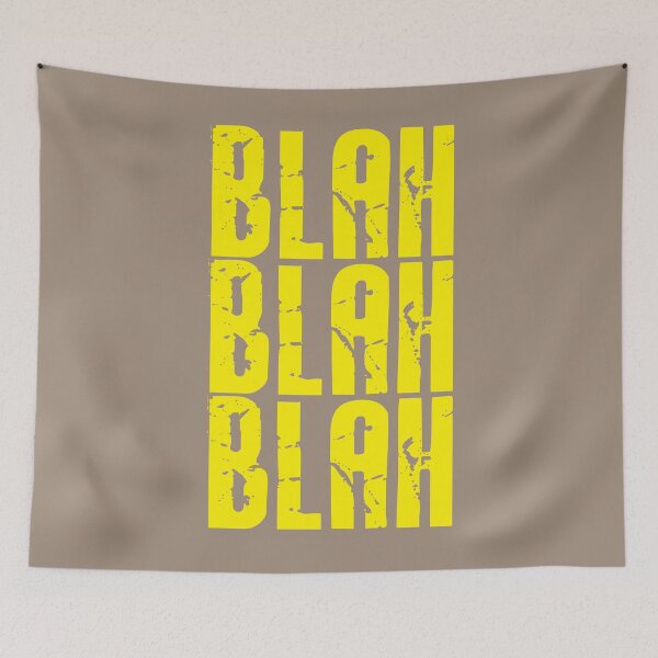 Item preview, Blah Blah Blah print - Bright Yellow designed and sold by Skippingbird.