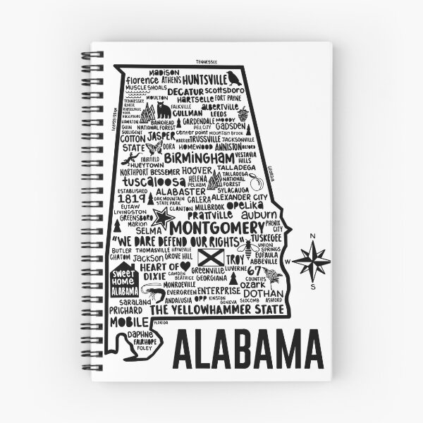 Item preview, Alabama Map designed and sold by fiberandgloss.