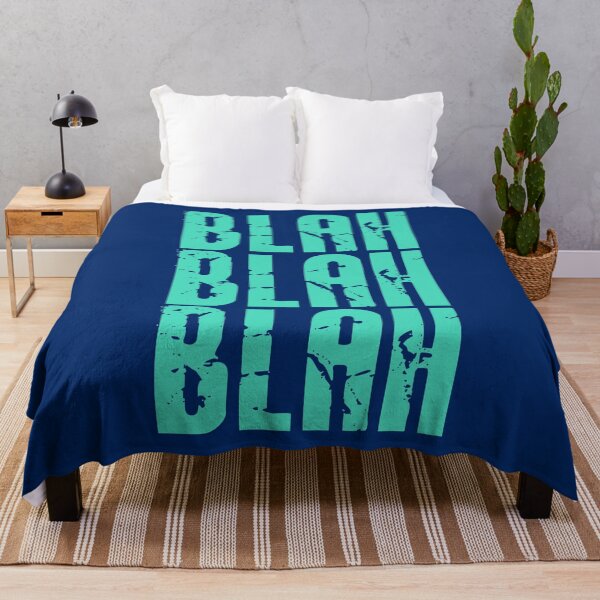 Item preview, Blah Blah Blah print - Bright Blue designed and sold by Skippingbird.