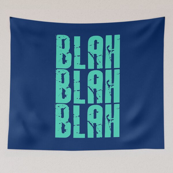 Item preview, Blah Blah Blah print - Bright Blue designed and sold by Skippingbird.