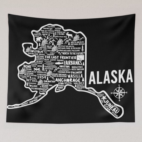 Item preview, Alaska Map designed and sold by fiberandgloss.