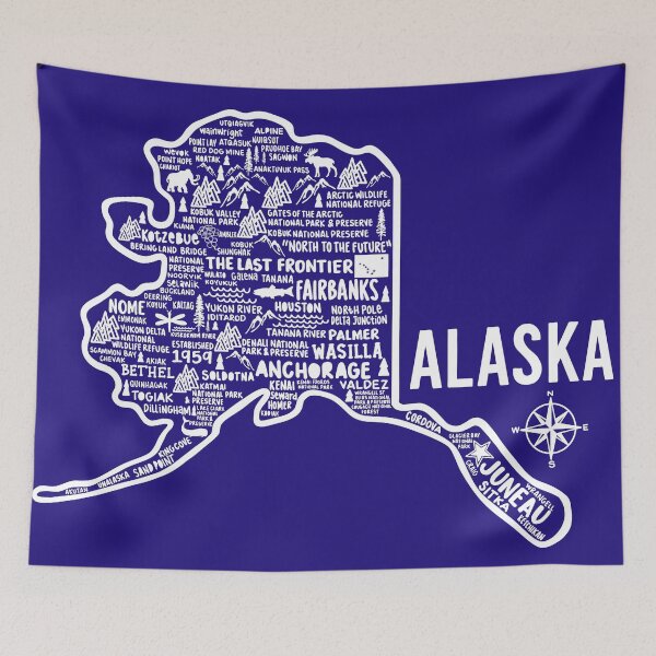 Item preview, Alaska Map designed and sold by fiberandgloss.