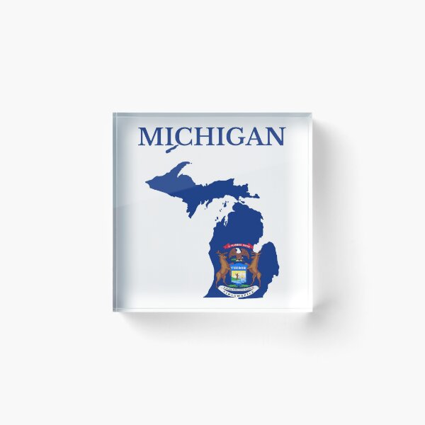 Item preview, Michigan Flag Map designed and sold by marosharaf.