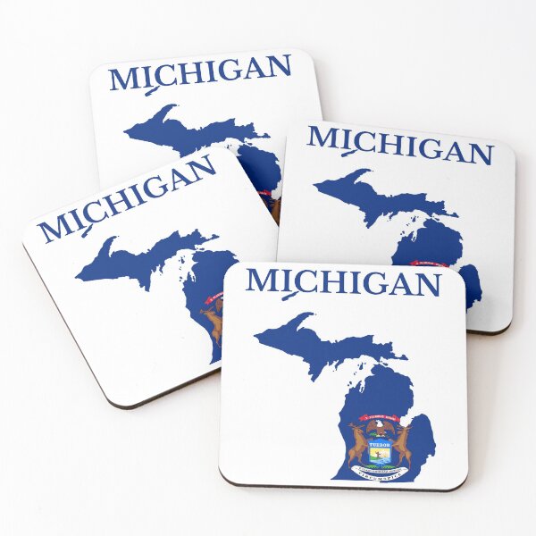 Item preview, Michigan Flag Map designed and sold by marosharaf.