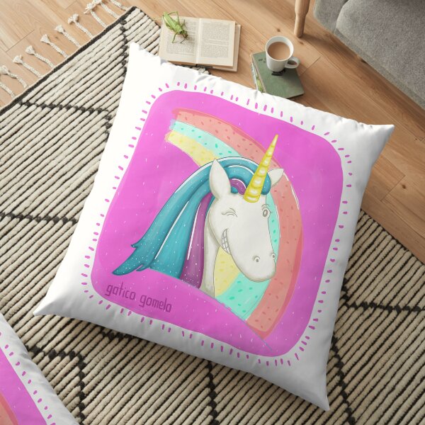 Watercolor unicorn Floor Pillow