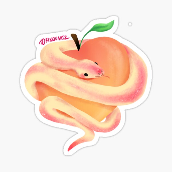 Item preview, peach snake designed and sold by rinquartz.