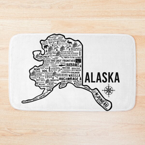 Item preview, Alaska Map designed and sold by fiberandgloss.