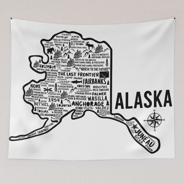 Item preview, Alaska Map designed and sold by fiberandgloss.
