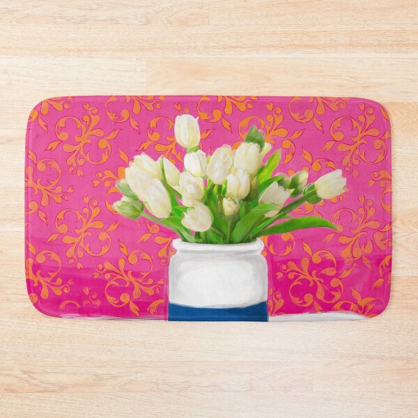 Item preview, White Tulips in Blue and White Vase designed and sold by Urbaun.