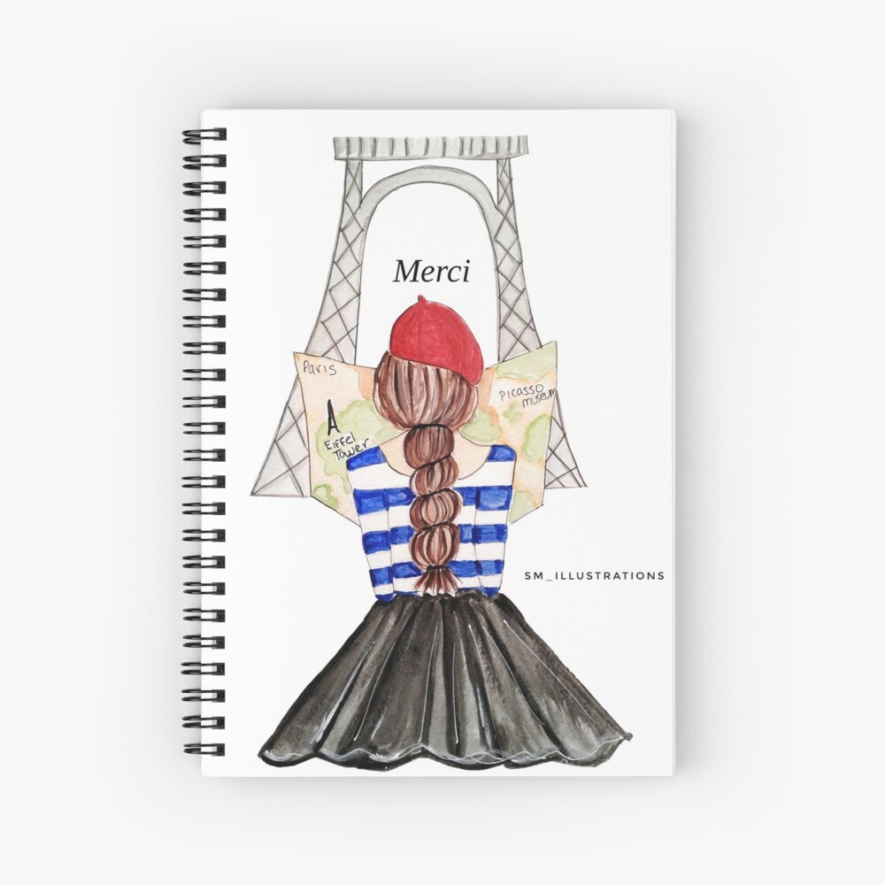 Paris Explorer Fashion Watercolor Illustration Travel Into Paris Parisian Girl Hardcover Journal By Smillustrations Redbubble