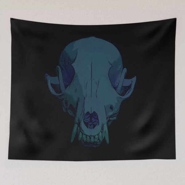 Item preview, Dark Blue Neon Fox Skull Graphic Little Shop of Oddities designed and sold by Little Shop  of Oddities.