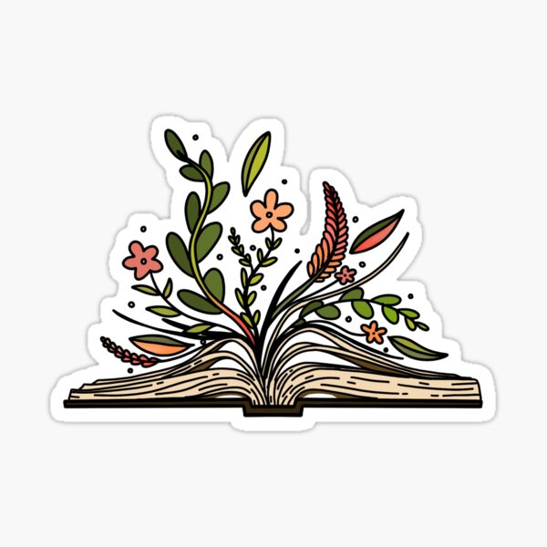 Floral Book Sticker