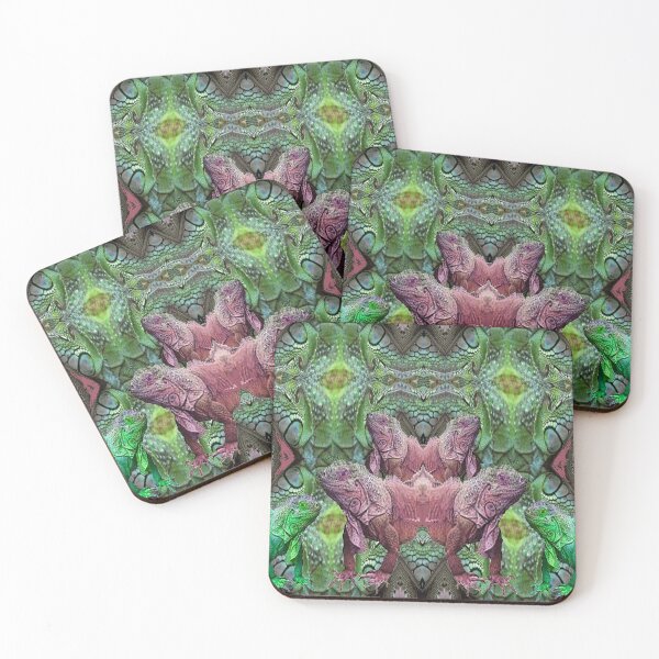 Item preview,  TROPICAL GREEN & RUSTY  FLORIDA IGUANAS DECORATIVE COLLAGE designed and sold by sharlesart.