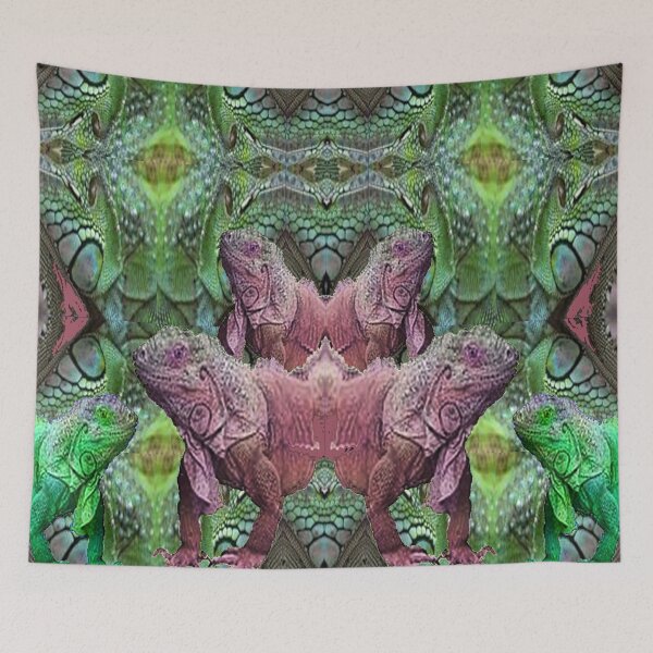 Item preview,  TROPICAL GREEN & RUSTY  FLORIDA IGUANAS DECORATIVE COLLAGE designed and sold by sharlesart.