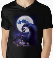 My Little Pony - MLP - Nightmare Before Christmas - Princess Luna's Lament Men's V-Neck T-Shirt