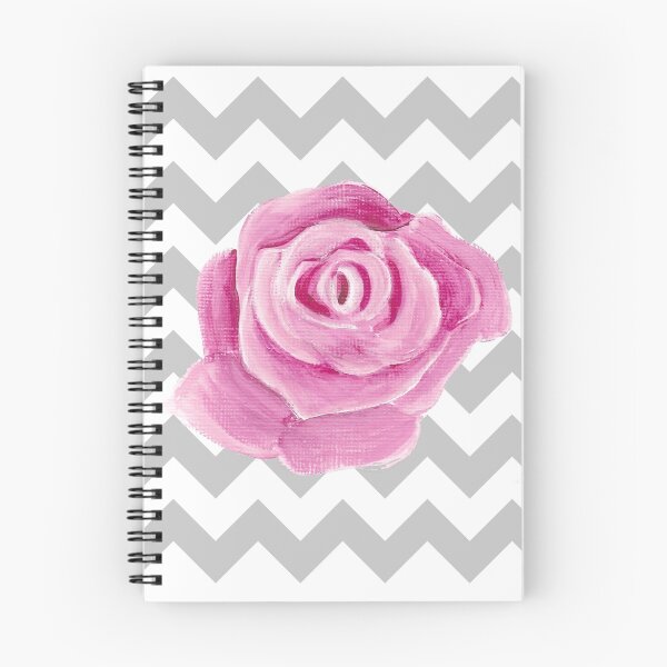 Item preview, pink rose on grey chevron designed and sold by Wendy Massey.