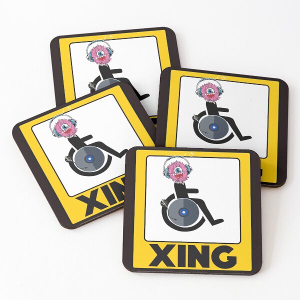 Item preview, Funny Wheelchair Stick Figure DJ Cross Sign designed and sold by creativator.