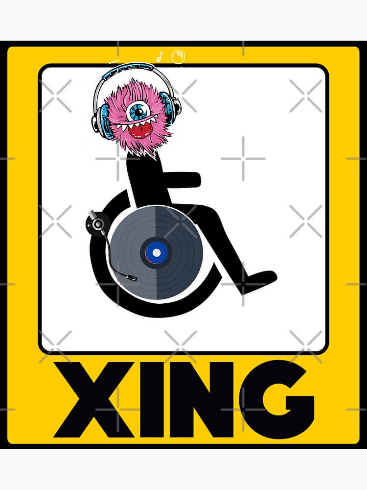 Lustiger Rollstuhl Aufkleber 15x14 Cm - Skurriles Design In Blau