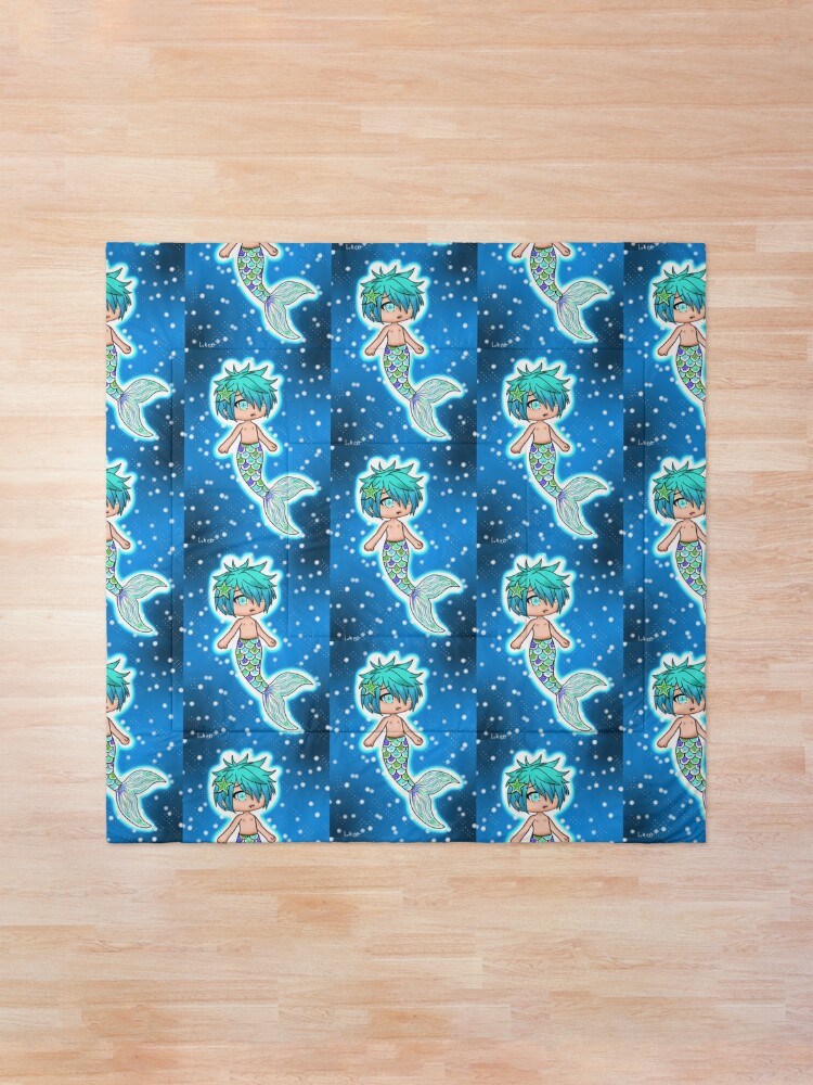 Sad Merman Gacha Life Edit With Background Comforter By I Hate School Redbubble