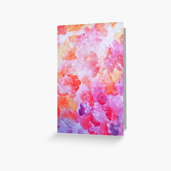 Pink Watercolor Clouds Greeting Card