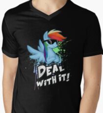 My Little Pony - MLP - Rainbow Dash - Deal With It Men's V-Neck T-Shirt