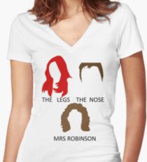 The Legs, The Nose and Mrs Robinson Women's Fitted V-Neck T-Shirt