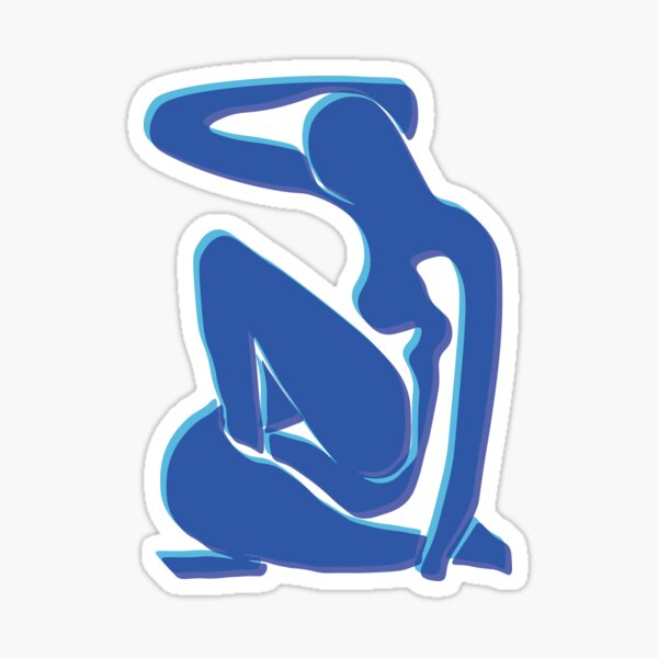 Item preview, Matisse inspired cutout woman in blue designed and sold by alanatedwards.