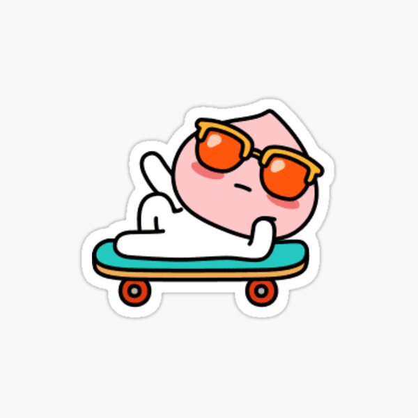 moment de planche à roulettes cool Sticker